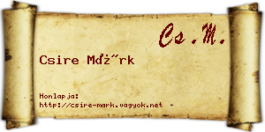 Csire Márk névjegykártya